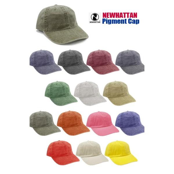 ピグメントキャップ【ニューハッタンNEWHATTAN】COTTON PIGMENT CAP【NWHT-H1200】(ウォッシュ加工・男女兼用・紫外線防止)【2017aw】