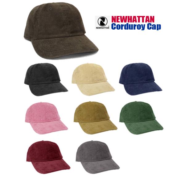 コーデュロイキャップ【ニューハッタンNEWHATTAN】(綿100%) CORDUROY CAP【NWHT-H1466】(男女兼用・紫外線防止・無地H1466)