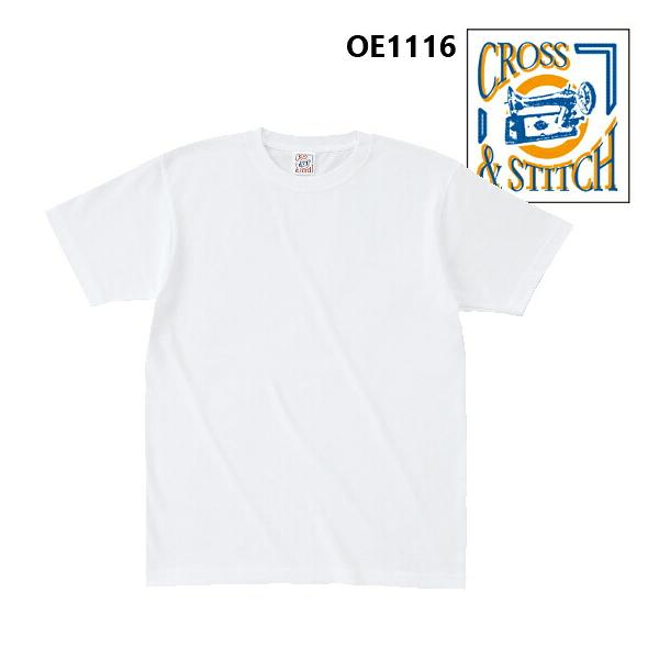 白【90cm-150cm】6.2oz オープンエンド マックスウェイト Tシャツ/CROSS&STITCH/ホワイト キッズ 子供用 小さいサイズ 綿糸縫製  綿 TRUSS トラス OE1116