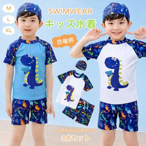 水着子供 男の子 セパレート 90 100 110 上下セット キッズ ３点セット 動きやすい ラッシュガード おしゃれ プール 海 水遊び