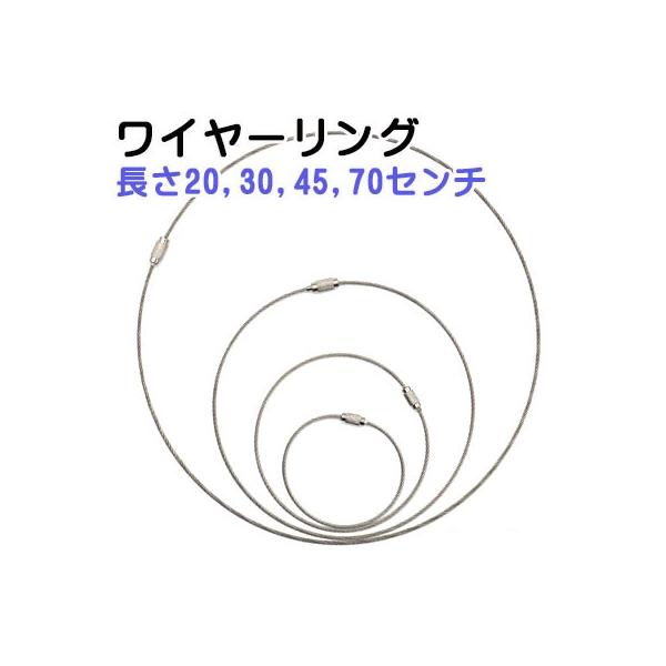 ワイヤー太さ2.0mm 長さ20CM ネジ式ワイヤーリング シルバー