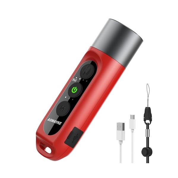 ASWAYKE 電子ホイッスル IPX5防水 大音量 125db 充電式1000mAh【4段階 3種類のホイッスル音】電子笛 スポーツ 審判 防災 防犯k1 (RED)