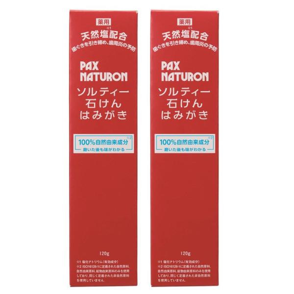 PAX NATURON(パックスナチュロン) まとめ買い ソルティー石けんはみがき 120g×2個 120グラム (x 2)