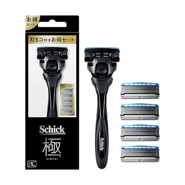 シック最上級モデル「極　KIWAMI」ハンドルの衝撃吸収機能によるシック史上最高の剃り心地剃り方にあわせて肌にかかる力を自動調整する衝撃吸収テクノロジー内容量：ホルダー（刃付き）＋替刃４コ原産国：刃：アメリカ、ホルダー★★商品保証について★...