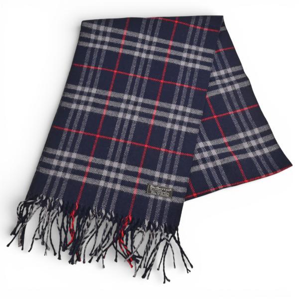 BURBERRY（バーバリー） ノバチェック マフラー ネイビー Bランク