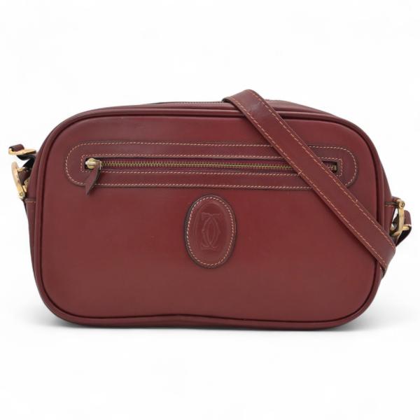 Cartier カルティエ マストライン ショルダーバッグ ボルドー B