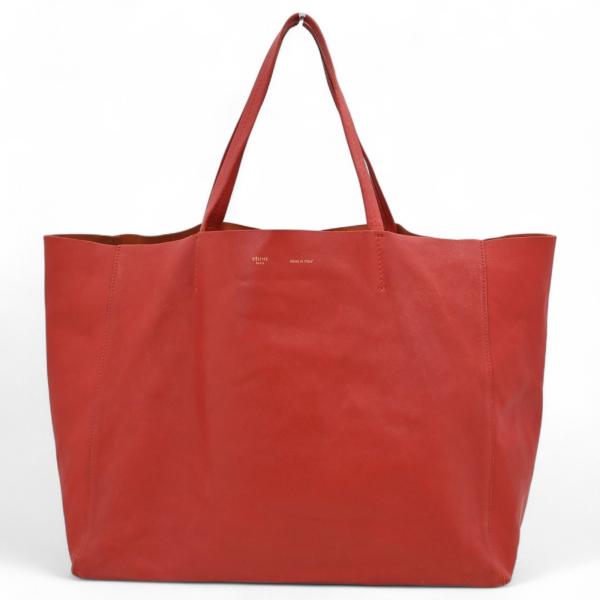 CELINE（セリーヌ） ホリゾンタルカバ トートバッグ レザー レッド B