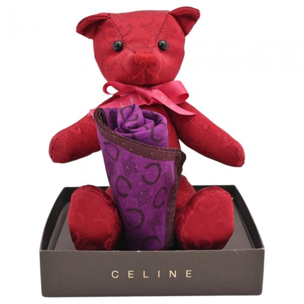 CELINE マカダム柄 ぬいぐるみ テディベア CELINE（セリーヌ） 【中古】セリーヌ マカダム柄 テディベア
