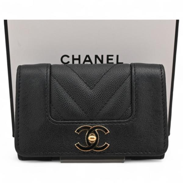 【ランクA】CHANEL シャネル マドモアゼル 長財布 キャビアスキン CHANEL シャネル 財布 ヴィンテージマドモアゼル フラップ ZIP長財布