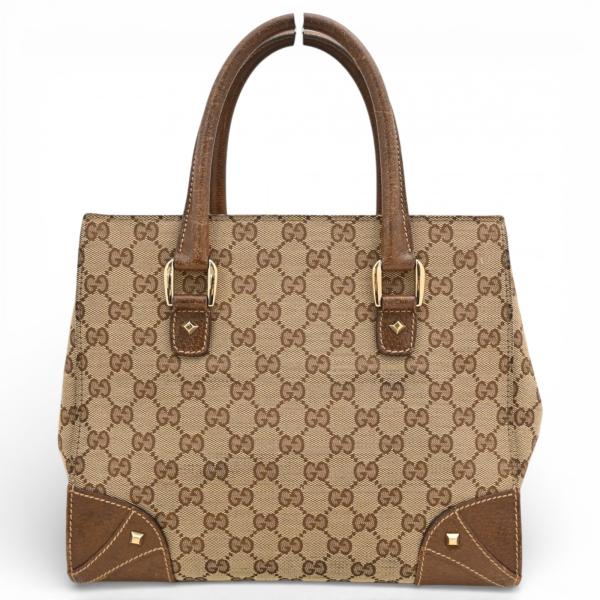 GUCCI（グッチ） GGキャンバス ハンドバッグ ブラウン Bランク