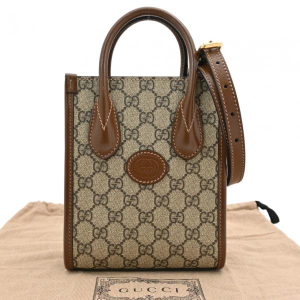 極美品✨グッチ ショルダーバッグ GGスプリーム インターロッキング 2way GUCCI（グッチ） 【中古】グッチ GGスプリーム インターロッキングG