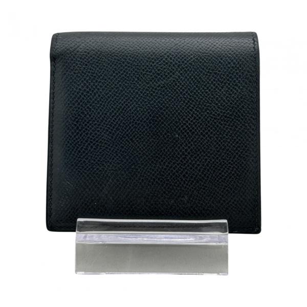 【中古】エルメス 二つ折り財布 エプソン レザー ノワール コンパクトウォレット Bランク he8921hr