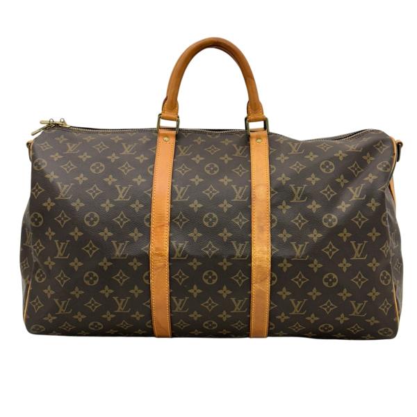 【中古】ルイヴィトン モノグラム キーポル50 バンドリエール ボストンバッグ ブラウン ゴールド金具 Bランク lv3647cc