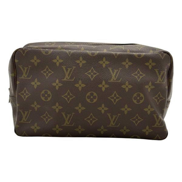 【中古】ルイヴィトン モノグラム トゥルーストワレット28 ポーチ ブラウン ゴールド金具 Aランク lv4717cs