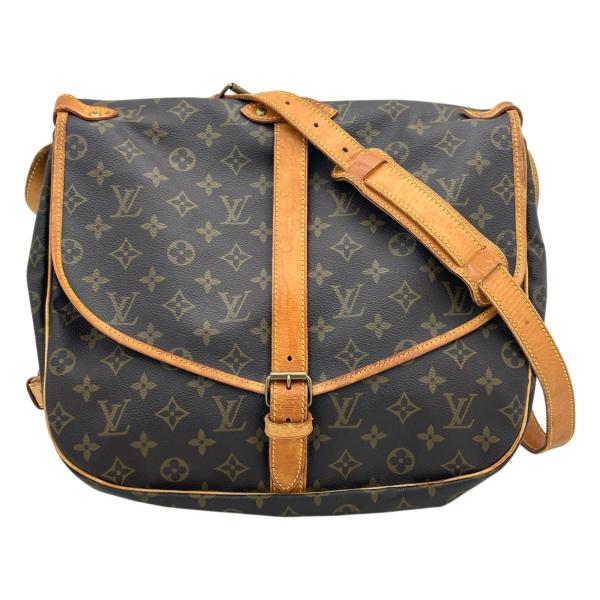 【中古】ルイヴィトン モノグラム ソミュール35 ショルダーバッグ ブラウン Bランク lv6925bw