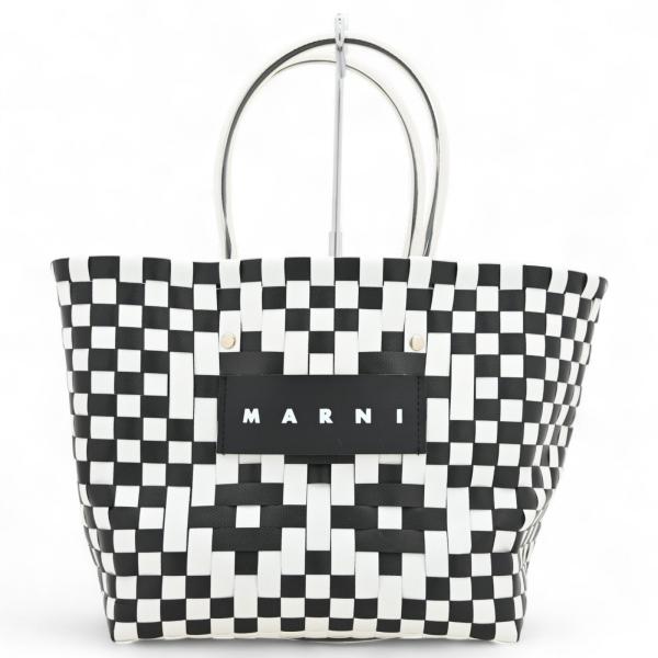 MARNI マルニ かごバッグ ピクニック ブラック × ホワイト B