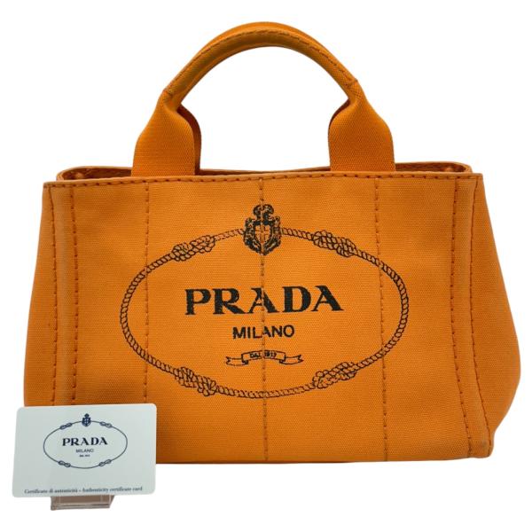 PRADA（プラダ） 【中古】プラダ カナパ ミニトートバッグ キャンバス