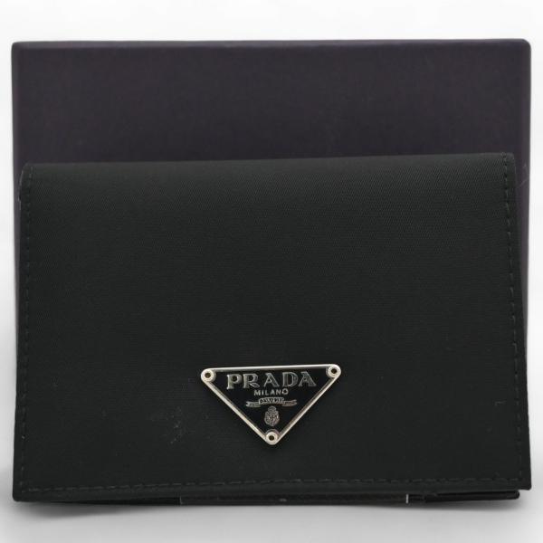 【美品】PRADA☆三角ロゴ　ナイロン　カードケース　箱つき　ケアカード 美品】PRADA☆三角ロゴ ナイロン カードケース 箱つき ケア