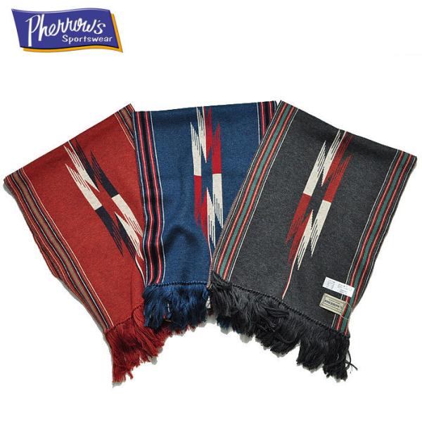 Pherrow's（フェローズ） マフラー 21W-PJBM1 ネイティブ柄 ニット