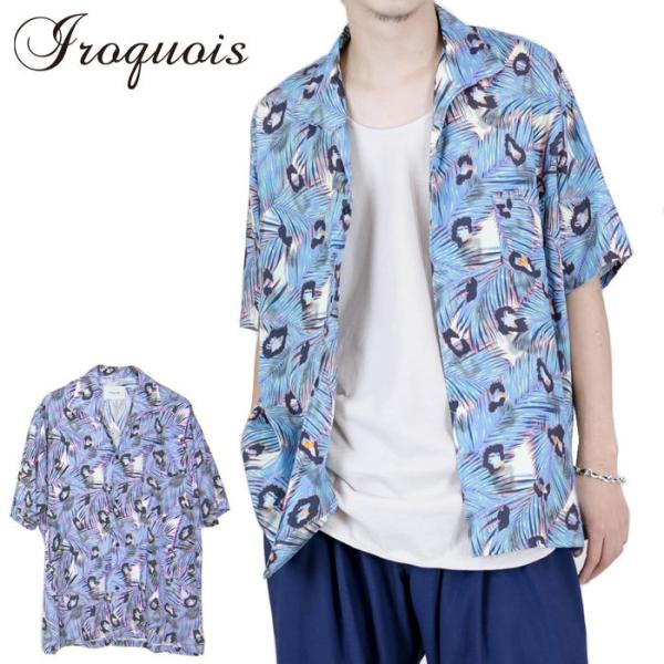 Iroquois イロコイ シャツ FLOATING H/S SH ブルー パープル