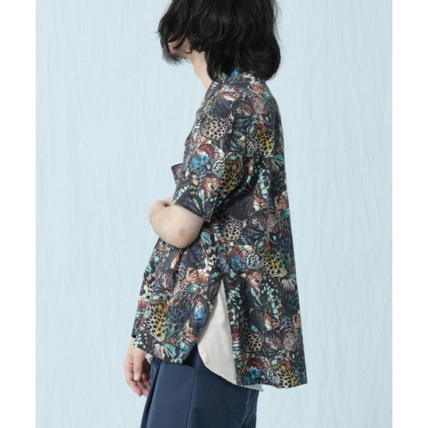 定価3万 Iroquois イロコイ 花札 オープンカラーシャツ 開襟 スリット 定価3万 Iroquois イロコイ 花札 オープンカラーシャツ 開襟