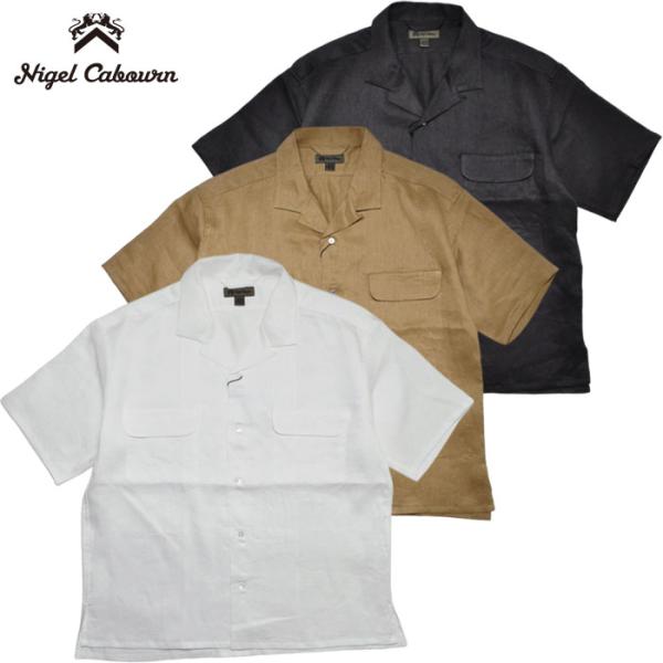 Nigel Cabourn リネン 半袖シャツ S カーキ オリーブ ギンガム Nigel Cabourn リネン 半袖シャツ S カーキ オリーブ ギンガム
