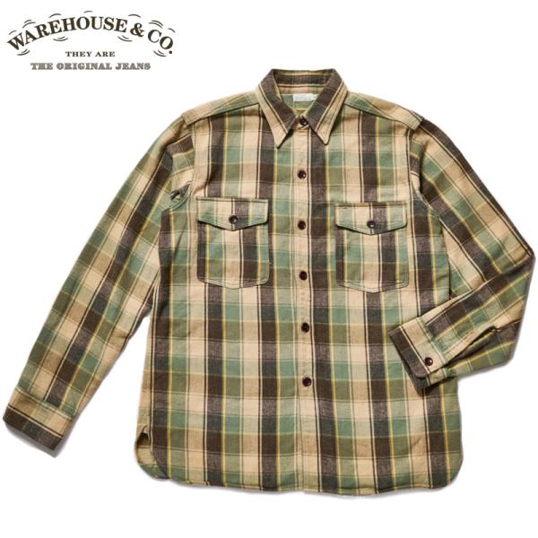 Warehouse ネルシャツ WAREHOUSE（ウエアハウス） ネルシャツ FLANNEL SHIRTS WITH CHINSTRAP