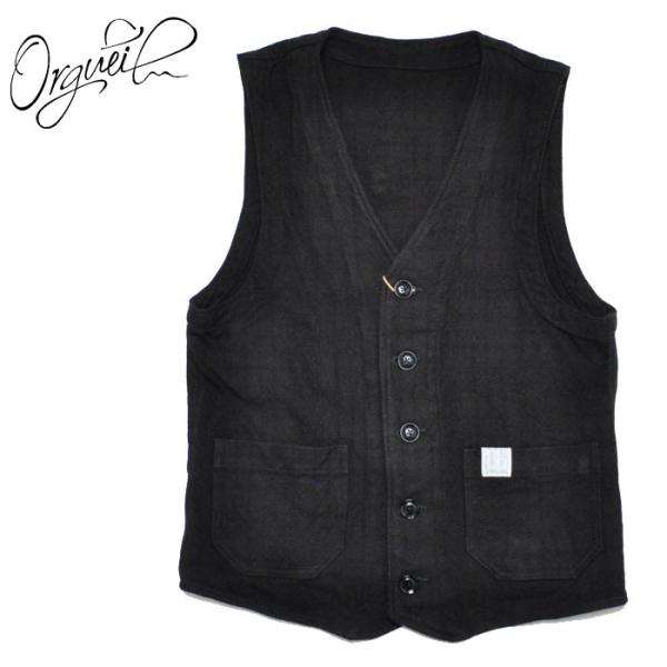 ORGUEIL（オルゲイユ） ベスト ジレ ブラックチェックジレ Black Check