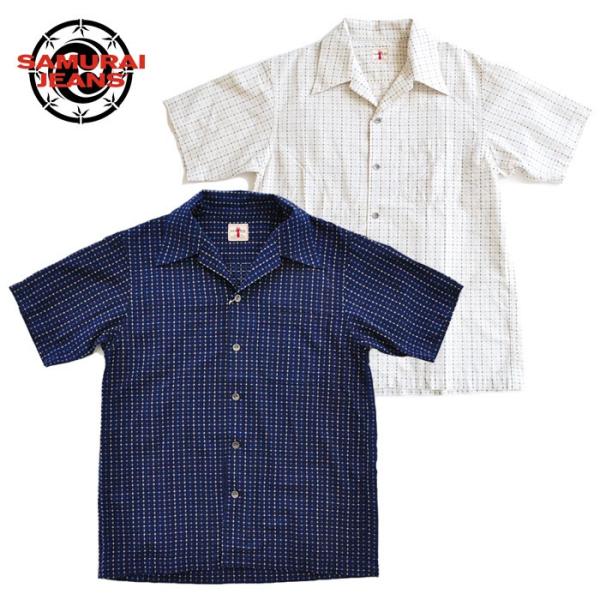 サムライジーンズ SAMURAI JEANS シャツ 刺し子オープンカラーシャツ
