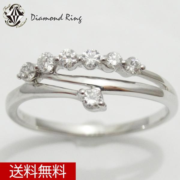 プラチナ ダイヤモンド リング 流れ星デザイン 0.23ct PT900 指輪 天然 