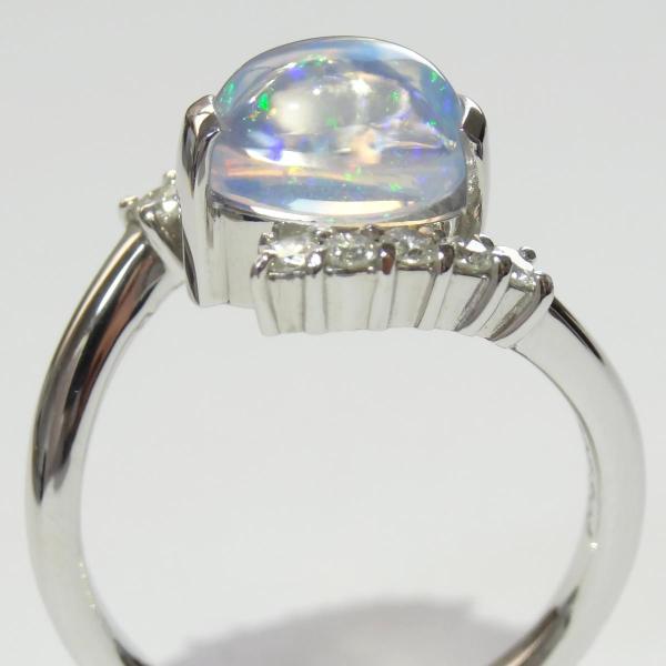 プラチナ PT900 メキシコオパール リング 指輪 天然 ダイヤモンド プラチナ900 希少 :mexican-opal-ringa