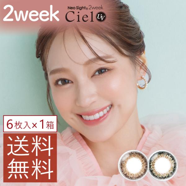 カラコン 2week その場で使える250円クーポン！アイレ ネオサイト2ウィークシエル 6枚入 ×1箱　カラコン 2week