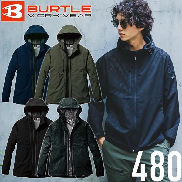 BURTLE バートル 作業着 作業服 480 フーディージャケット ユニセックス サイズS〜3XL カラー4色 2024年秋冬 ストレッチ 耐水 防風性 強撥水加工【在庫有り】