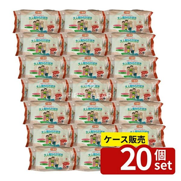 【箱売り 20個セット】 ペーパーテック 介護用大人用からだ拭き [単品内容量/50枚]