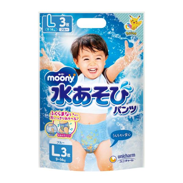 他サイト： ユニ・チャーム ムーニー水あそびパンツブルーL [単品内容量/3枚]の商品画像