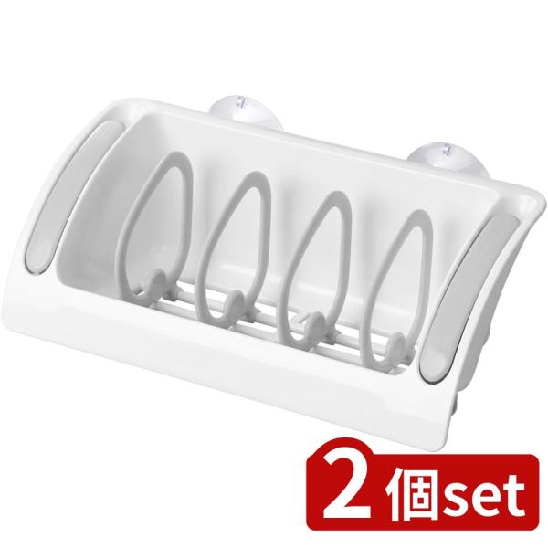 [関連word]  エコフック付きスポンジラック 0083 2個セット | エコフック付きスポンジラック スポンジラック イノマタ化学 生活雑貨 ホワイト シンプル収納 キッチン用品 食器洗い 収納ラック 洗剤収納 スポンジ収納 水切りラッ...
