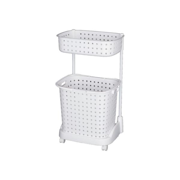 他サイト： JEJアステージ レクエアランドリーバスケット2段 ホワイト []【在庫有り】の商品画像