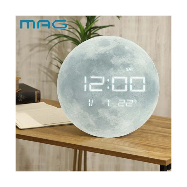 他サイト： ノア精密　MAGデジタルLED置掛両用時計 ルナ　W-794WHの商品画像