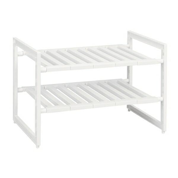 他サイト： パール金属 H-5799 アレンジフリー シンク下スペースラック2段ワイド(伸縮タイプ)【在庫有り】の商品画像