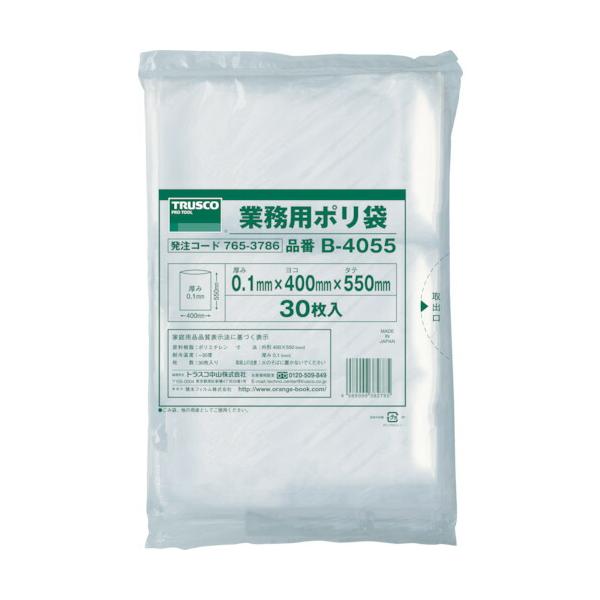 ■TRUSCO 厚手ポリ袋 縦550X横400Xt0.1 透明 (30枚入) B4055(7653786)