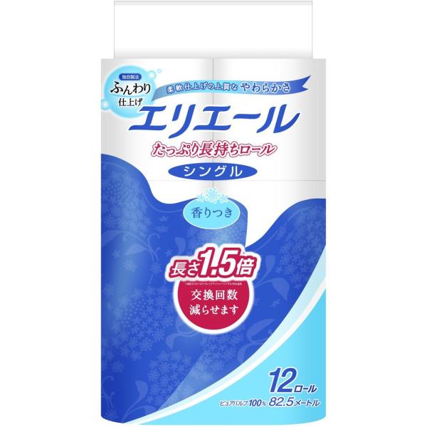 他サイト： 大王製紙 エリエールトイレットティシューたっぷり長持ちシングル [単品内容量/12個]の商品画像