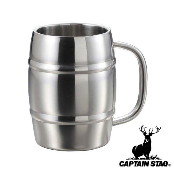 他サイト： キャプテンスタッグ(CAPTAIN STAG) ダブルステン 樽型メガジョッキ1.0L【在庫有り】の商品画像