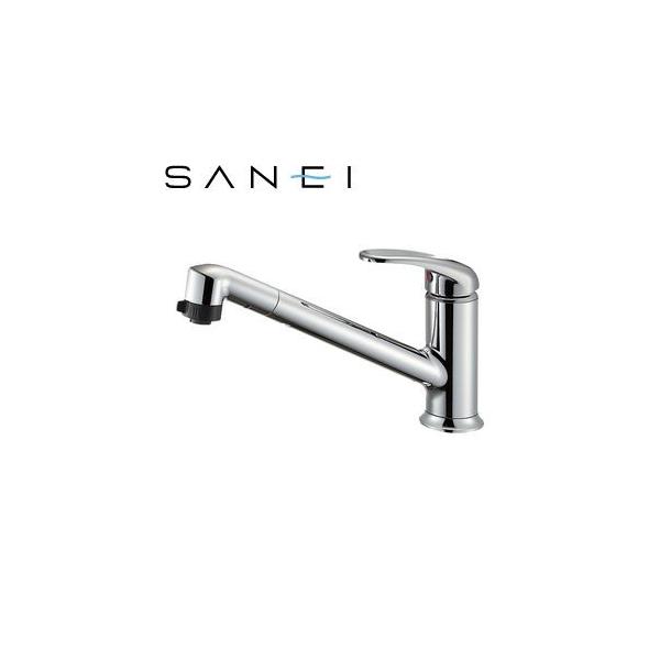 SANEI シングルワンホールスプレー混合栓 K87101JV-13 (水栓金具 SANEI シングルワンホールスプレー混合栓 K87101JV-13 (水栓金具