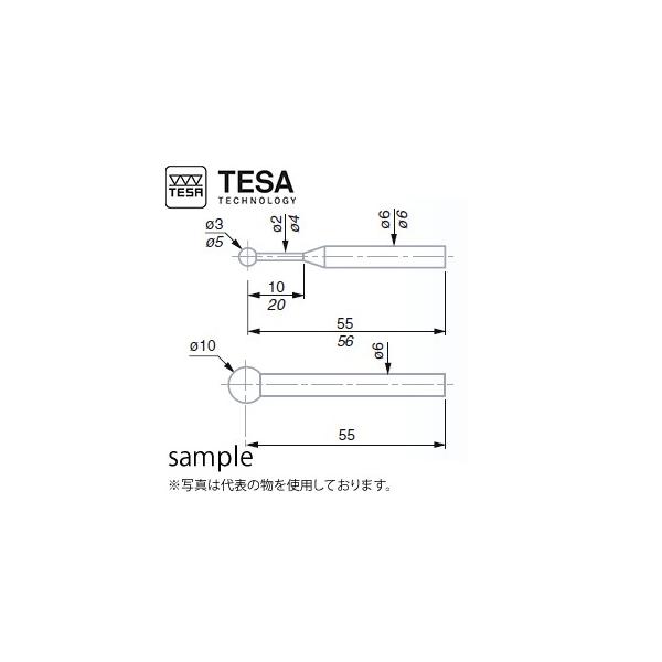 TESA(�e�T) No.00760058 ��3mm���d�{�[���t������q BALL TIP PROBE TC 3mm