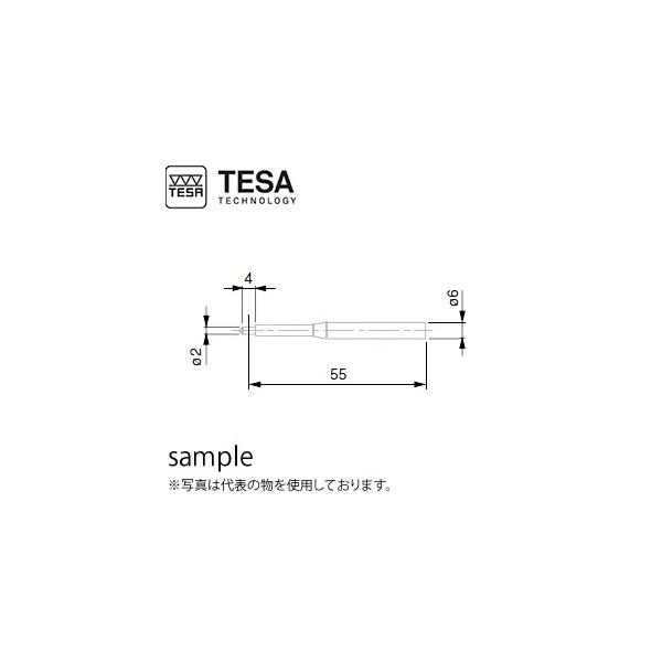 TESA(�e�T) No.00760082 ��2mm�~���t����q ���d PROBE SMALL CYLINDR. FACE TC 2