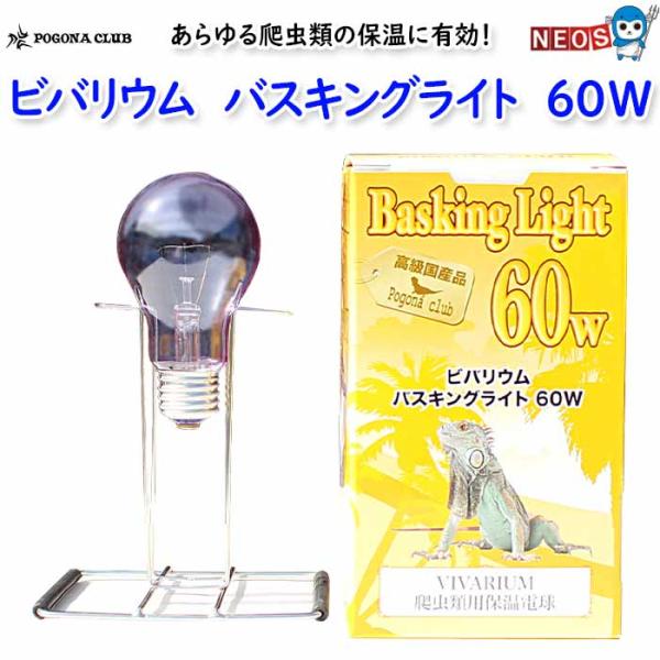 『特長』あらゆる爬虫類の保温に有効な保温球です。散光型でケージ内に暖かさが広がります。60cm水槽程度の大きさに対応しています。(気温・地域により変動します。)『仕様』消費電力：60W口金：E26