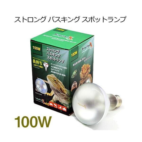 ペットペットゾーン　ストロング バスキング スポットランプ　100W『特長』電球に特殊な処理を施し、適度な光と熱を供給します。あらゆる爬虫類、両生類の為のバスキング（日光浴）スポットを作ります。UVAを含み太陽光に近い演色効果でより自然界に...