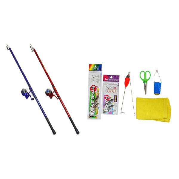 こちらの商品は竿1本と小物のセットなります。竿は下記のカラーがございます。ご注文の際、ご希望のカラーを連絡事項にご記入下さい。お色のご指定が無い場合は、当店にて指定させて頂きます。●ブルー●レッド●シルバーご希望のカラーの在庫が無い場合はご...