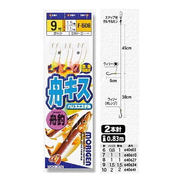 MORIGEN もりげん 舟キス ウィリー付 2本針 3組入 F-506 針7号 MORIGEN もりげん 舟キス ウィリー付 2本針 3組入 F-506 針7号