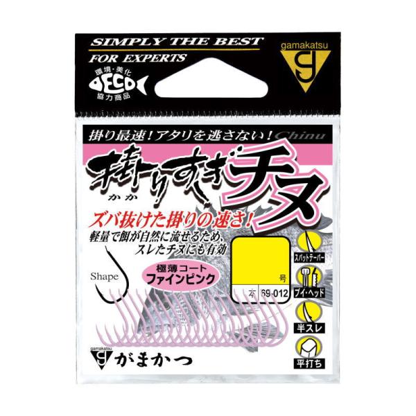 がまかつ 掛りすぎチヌ 4号 ファインピンク 15本入｜黒鯛 チヌバリ 鈎 針｜釣具｜メール便可